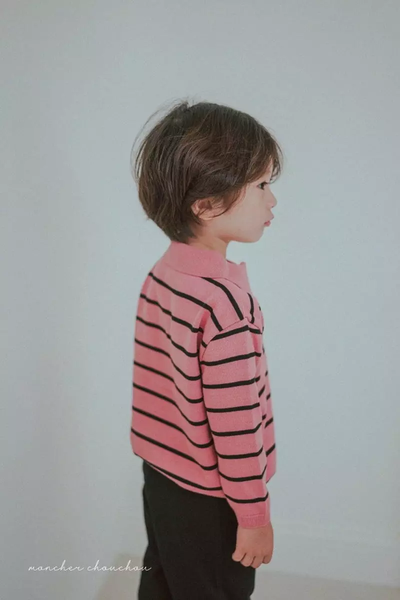 Moncher Chouchou - Korean Children Fashion - #kidzfashiontrend - Collar Knit Sweatshirt