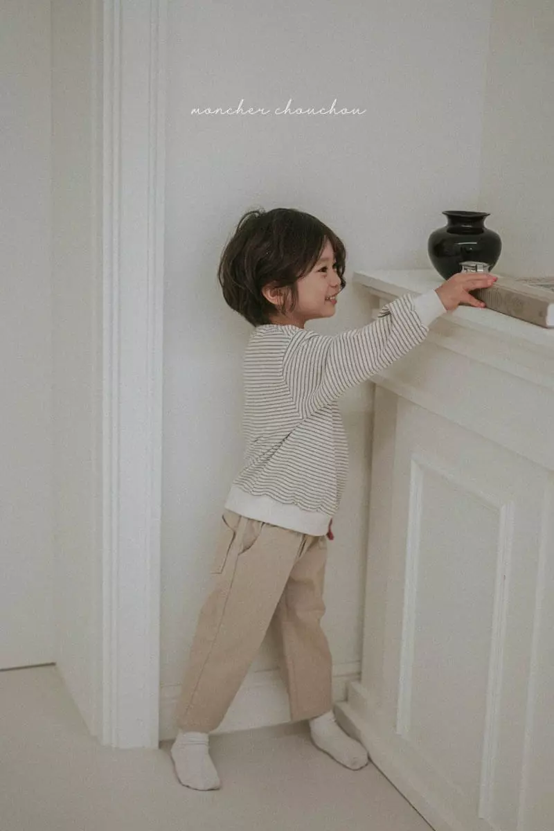 Moncher Chouchou - Korean Children Fashion - #littlefashionista - Color Stripes Sweatshirt
