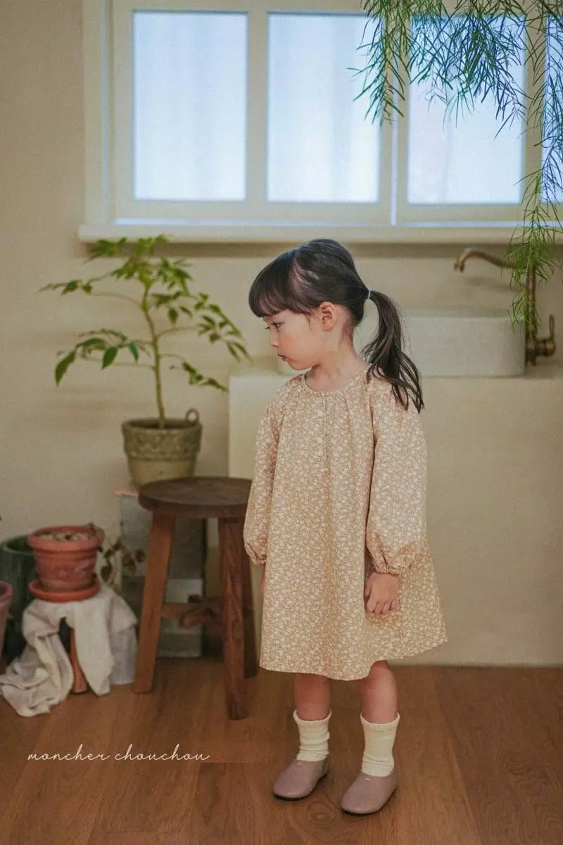 Moncher Chouchou - Korean Children Fashion - #littlefashionista - Shirring Button One-piece - 7
