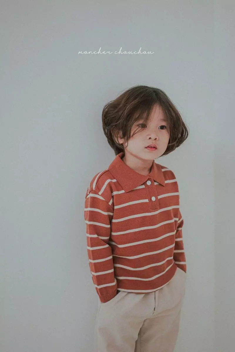 Moncher Chouchou - Korean Children Fashion - #littlefashionista - Collar Knit Sweatshirt - 3