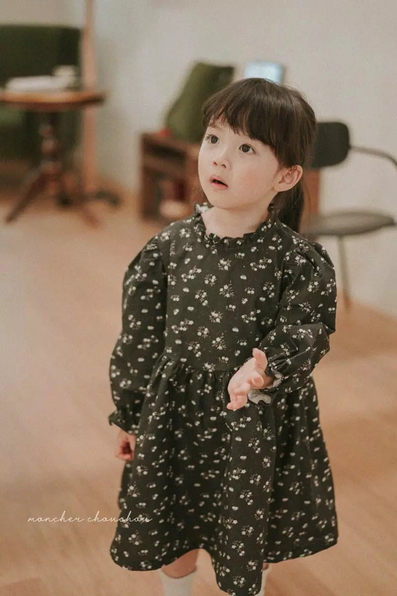 Moncher Chouchou - Korean Children Fashion - #magicofchildhood - Fril Flower One-piece - 9