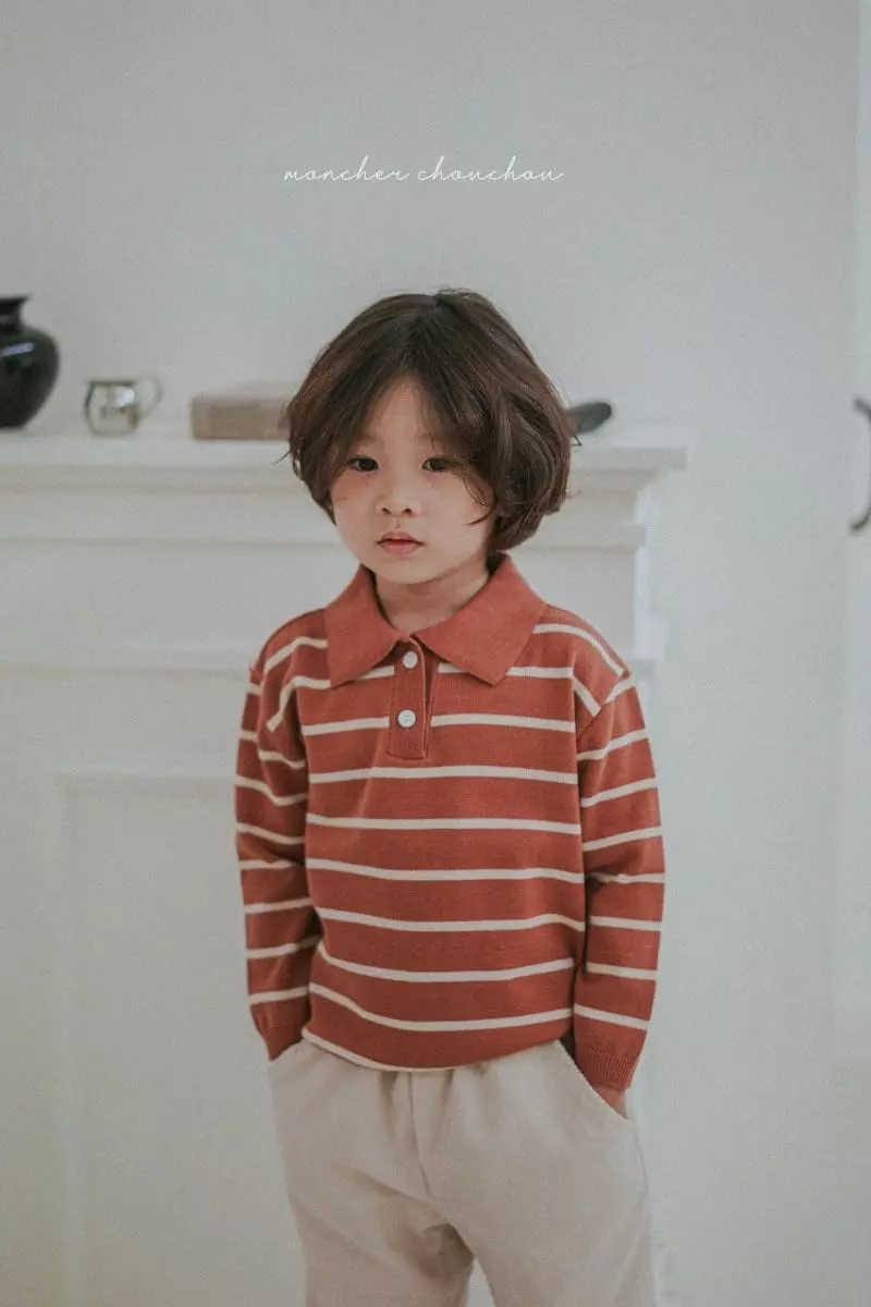 Moncher Chouchou - Korean Children Fashion - #minifashionista - Collar Knit Sweatshirt - 5
