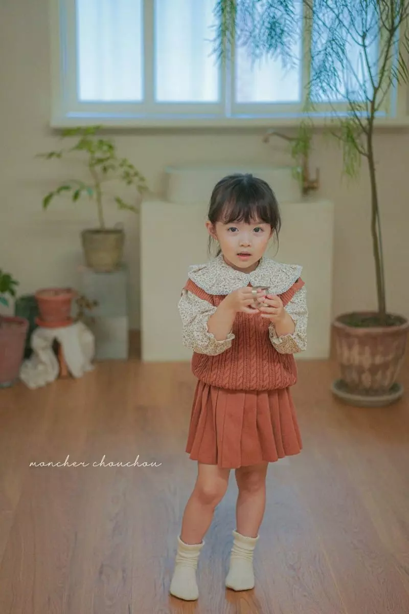 Moncher Chouchou - Korean Children Fashion - #prettylittlegirls - Knit Button Vest - 2