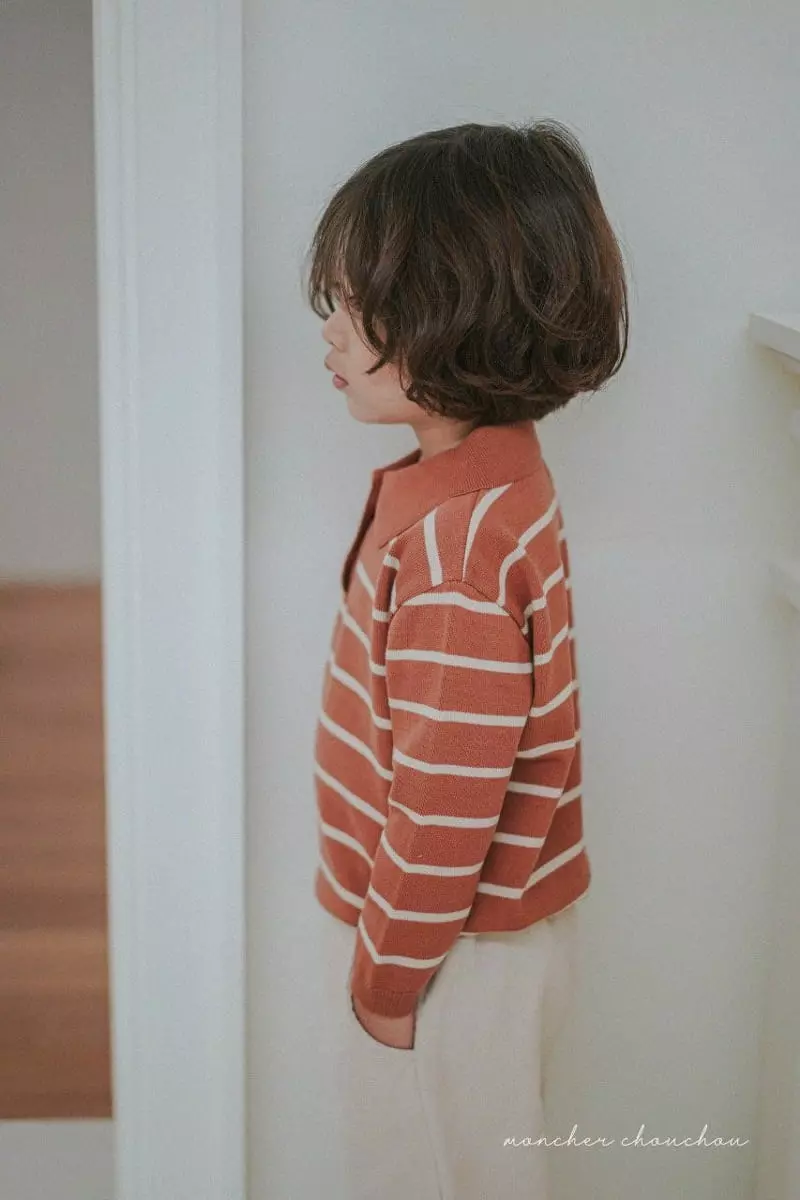 Moncher Chouchou - Korean Children Fashion - #prettylittlegirls - Collar Knit Sweatshirt - 6