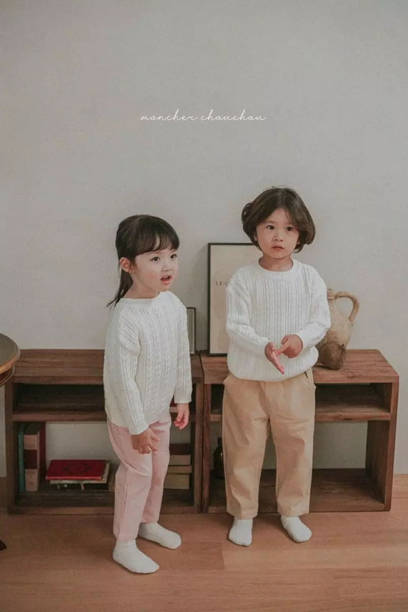 Moncher Chouchou - Korean Children Fashion - #stylishchildhood - Cable Round Tee - 10