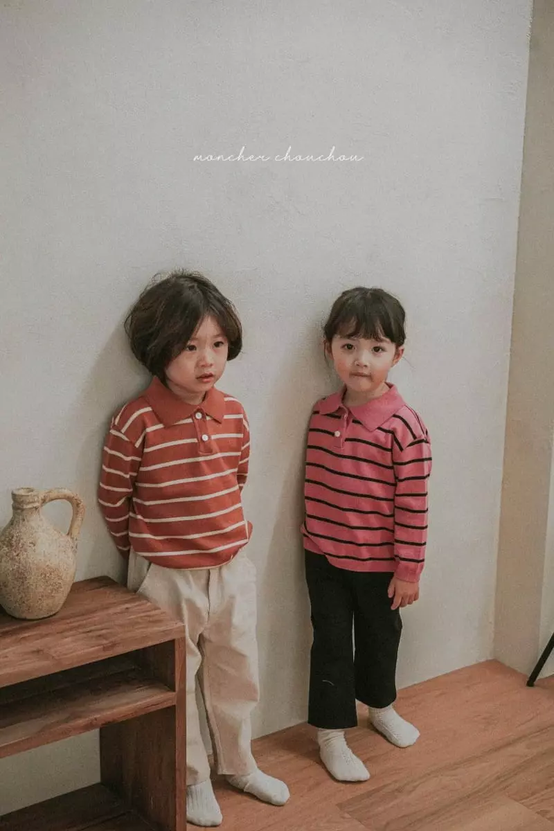 Moncher Chouchou - Korean Children Fashion - #stylishchildhood - Collar Knit Sweatshirt - 9