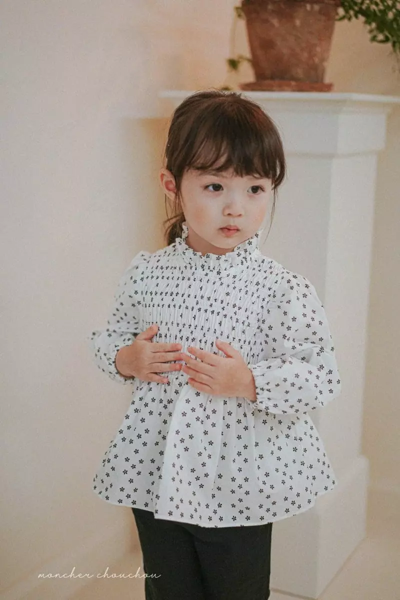 Moncher Chouchou - Korean Children Fashion - #todddlerfashion - Smocked Blouse - 6
