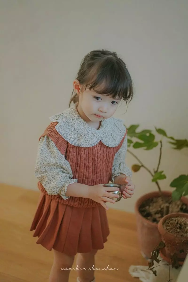 Moncher Chouchou - Korean Children Fashion - #todddlerfashion - Knit Button Vest - 3