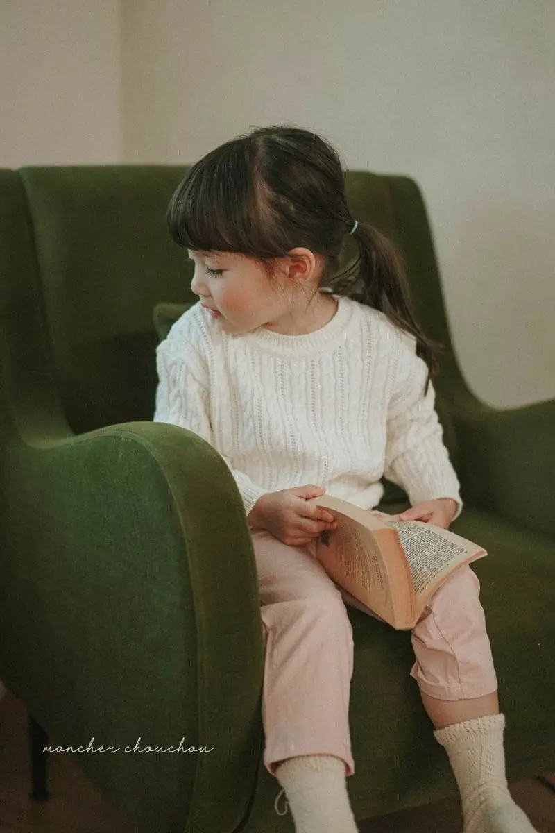 Moncher Chouchou - Korean Children Fashion - #todddlerfashion - Cable Round Tee - 8