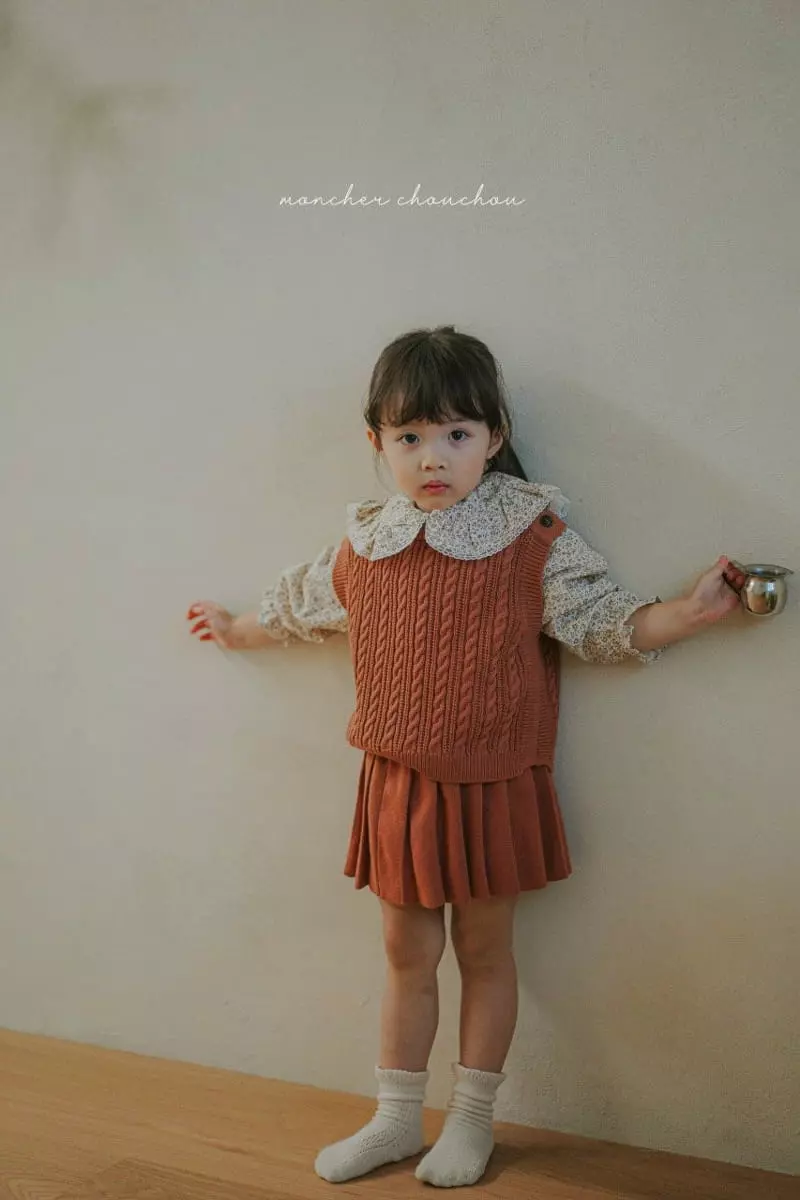 Moncher Chouchou - Korean Children Fashion - #todddlerfashion - Knit Button Vest - 4