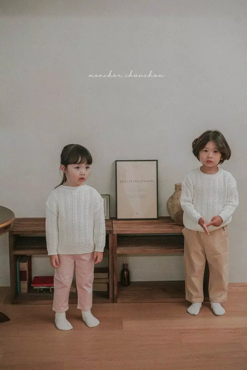 Moncher Chouchou - Korean Children Fashion - #toddlerclothing - Cable Round Tee - 9