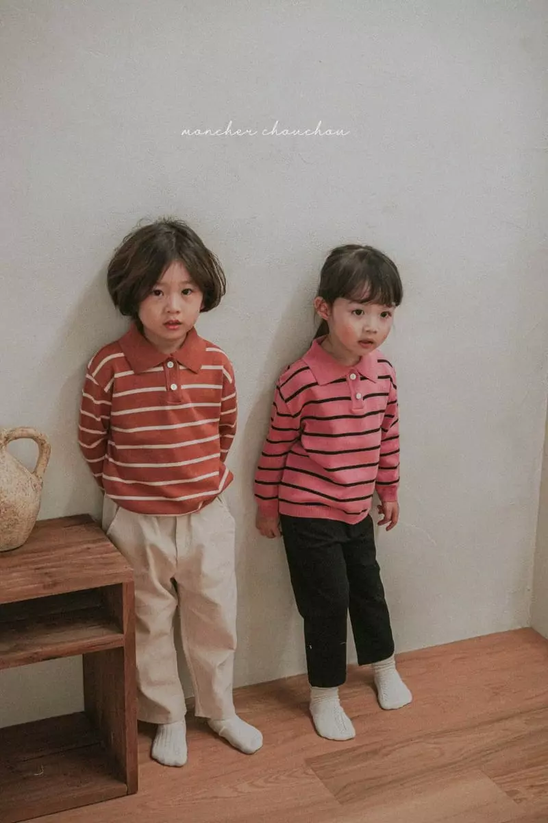 Moncher Chouchou - Korean Children Fashion - #toddlerclothing - Collar Knit Sweatshirt - 8