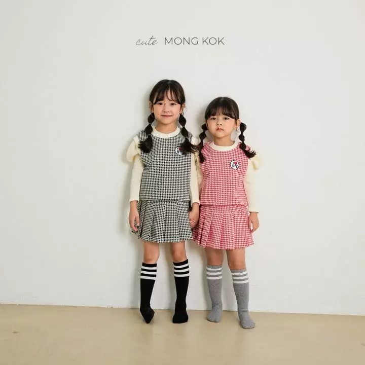 Mong Kok - Korean Children Fashion - #childrensboutique - Hound Check Skirt Leggings - 3