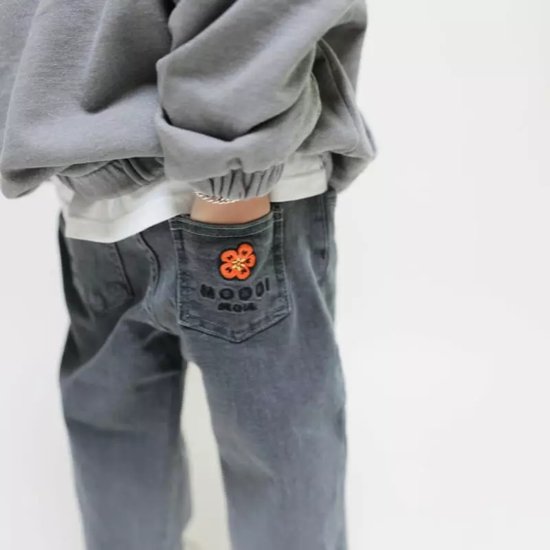 Mooi Store - Korean Children Fashion - #discoveringself - Pocket Embroidery Jeans - 4