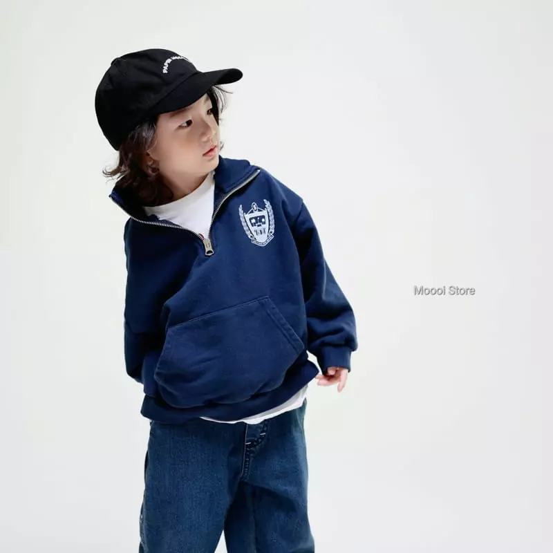 Mooi Store - Korean Children Fashion - #kidsshorts - L P Half Zip-up - 12