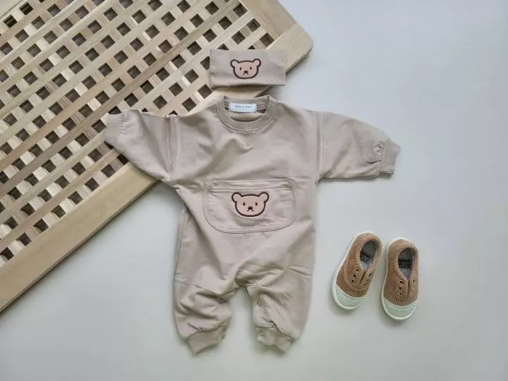 Moran - Korean Baby Fashion - #babyboutiqueclothing - Bam Bam Bear Bodysuit with Hairband - 7