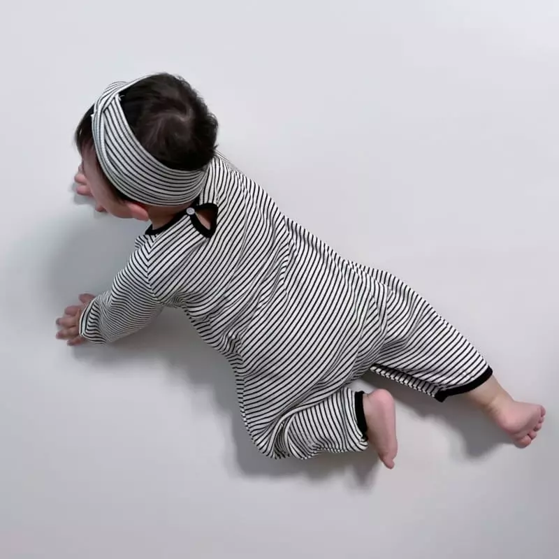 Moran - Korean Baby Fashion - #babyboutiqueclothing - Sbutton Bodysuit with Hairband