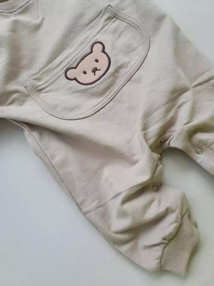 Moran - Korean Baby Fashion - #babyfashion - Bam Bam Bear Bodysuit with Hairband - 9