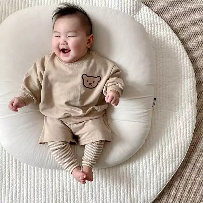 Moran - Korean Children Fashion - #childofig - Bam Bam Bear Top Bottom Set - 6