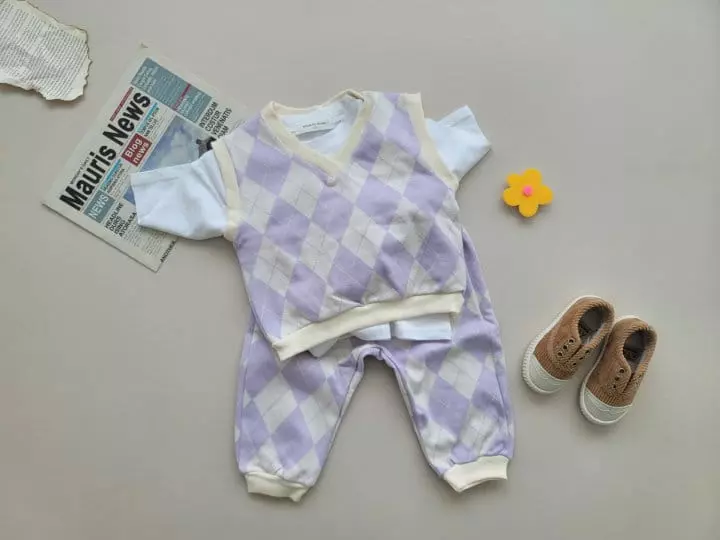 Moran - Korean Children Fashion - #childofig - Dia Top Bottom Set - 2