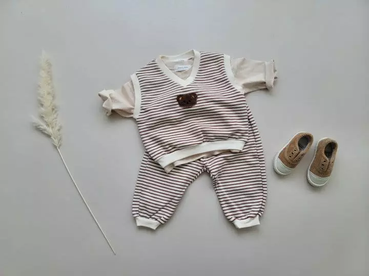 Moran - Korean Children Fashion - #childofig - Mane Bear Top Bottom Set