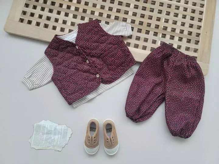 Moran - Korean Children Fashion - #childrensboutique - Flower Garden Top Bottom Set - 10