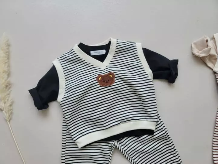 Moran - Korean Children Fashion - #designkidswear - Mane Bear Top Bottom Set - 3