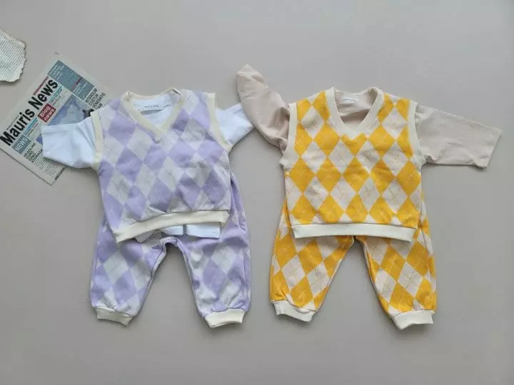 Moran - Korean Children Fashion - #discoveringself - Dia Top Bottom Set - 6