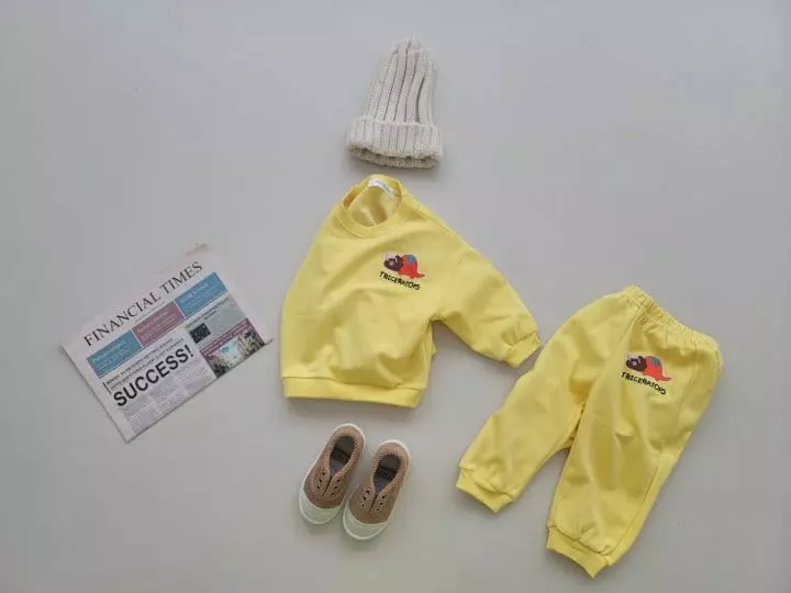 Moran - Korean Children Fashion - #fashionkids - Dino Top Bottom Set - 2