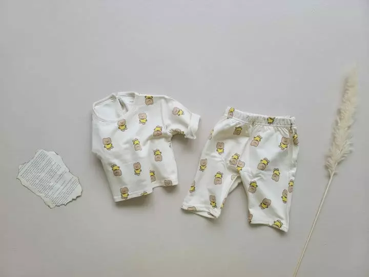 Moran - Korean Children Fashion - #fashionkids - Tosuni Bear Top Bottom Set