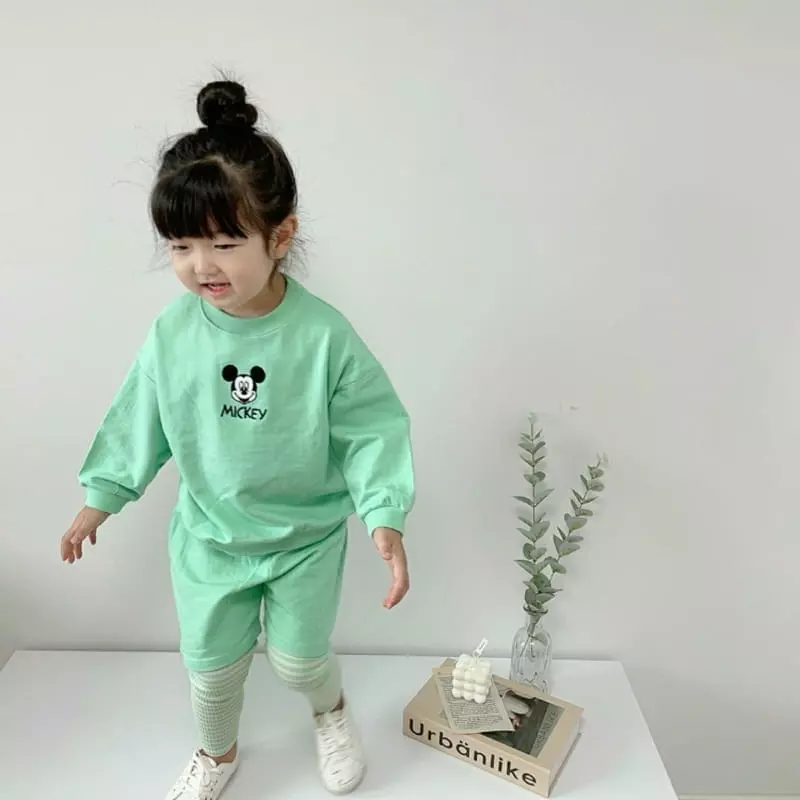 Moran - Korean Children Fashion - #kidsstore - Embroidery Top Bottom Set - 2
