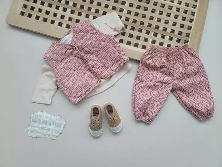 Moran - Korean Children Fashion - #kidzfashiontrend - Flower Garden Top Bottom Set - 2