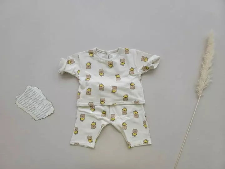 Moran - Korean Children Fashion - #littlefashionista - Tosuni Bear Top Bottom Set - 6