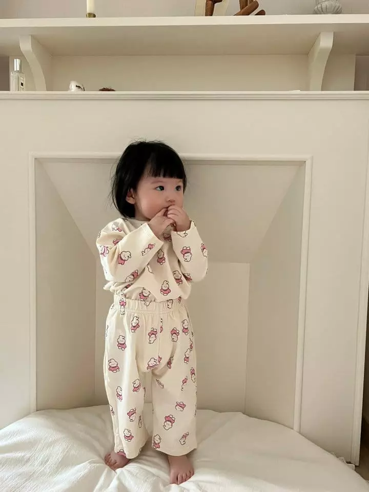 Moran - Korean Children Fashion - #magicofchildhood - Tosuni Bear Top Bottom Set - 7