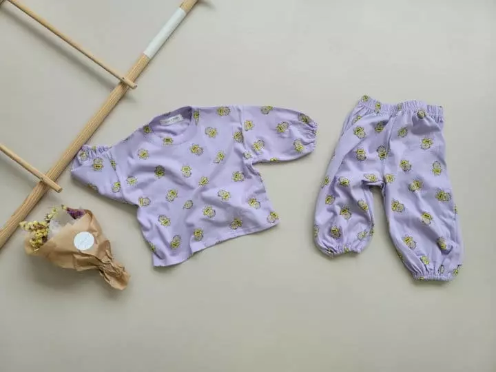 Moran - Korean Children Fashion - #magicofchildhood - Haha Bear Top Bottom Set - 3