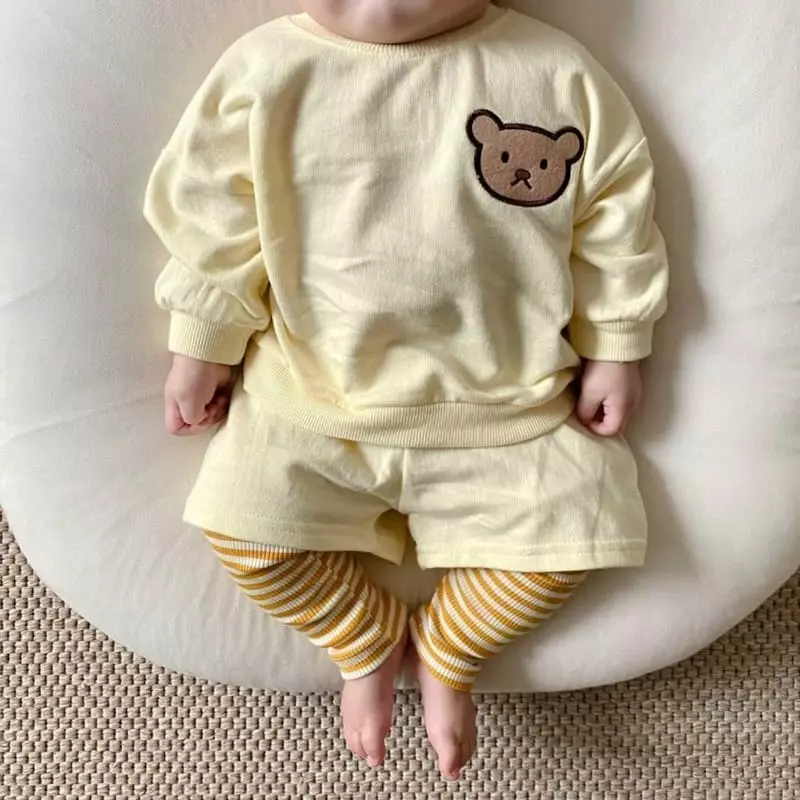 Moran - Korean Children Fashion - #minifashionista - Bam Bam Bear Top Bottom Set