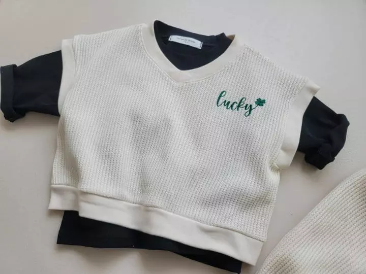 Moran - Korean Children Fashion - #minifashionista - Lucky Top Bottom Set - 7
