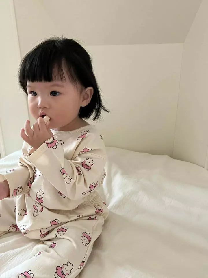 Moran - Korean Children Fashion - #prettylittlegirls - Tosuni Bear Top Bottom Set - 9