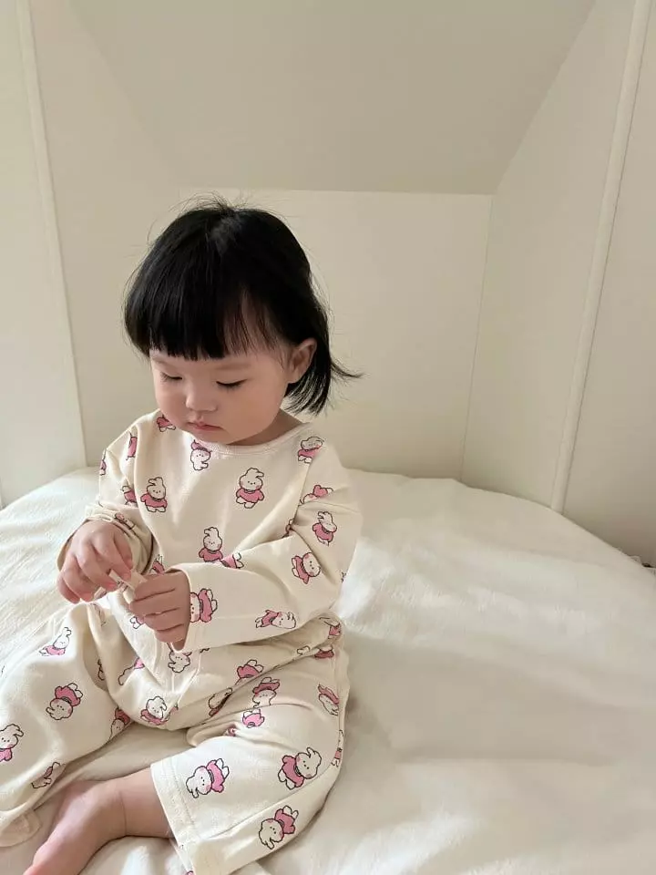 Moran - Korean Children Fashion - #todddlerfashion - Tosuni Bear Top Bottom Set - 10