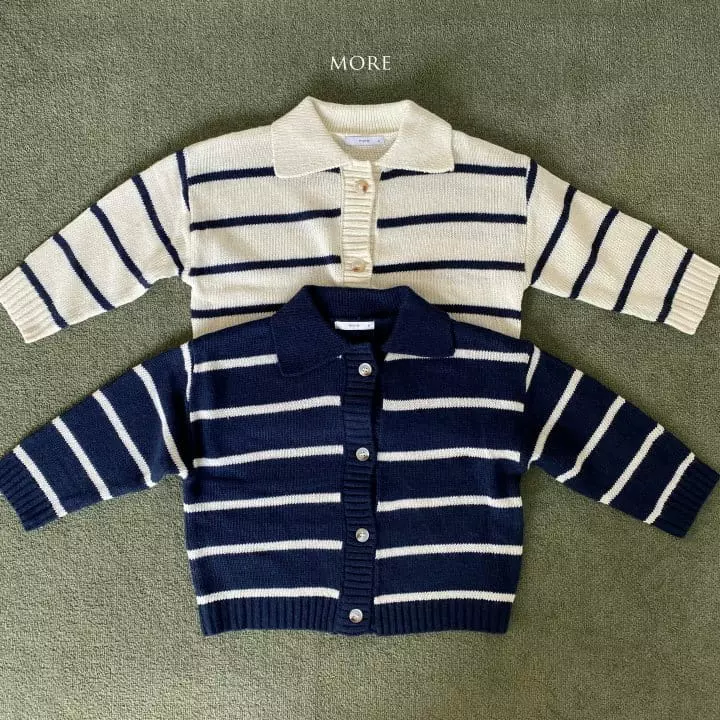 More - Korean Children Fashion - #prettylittlegirls - Stripes Collar Knit Cardigan