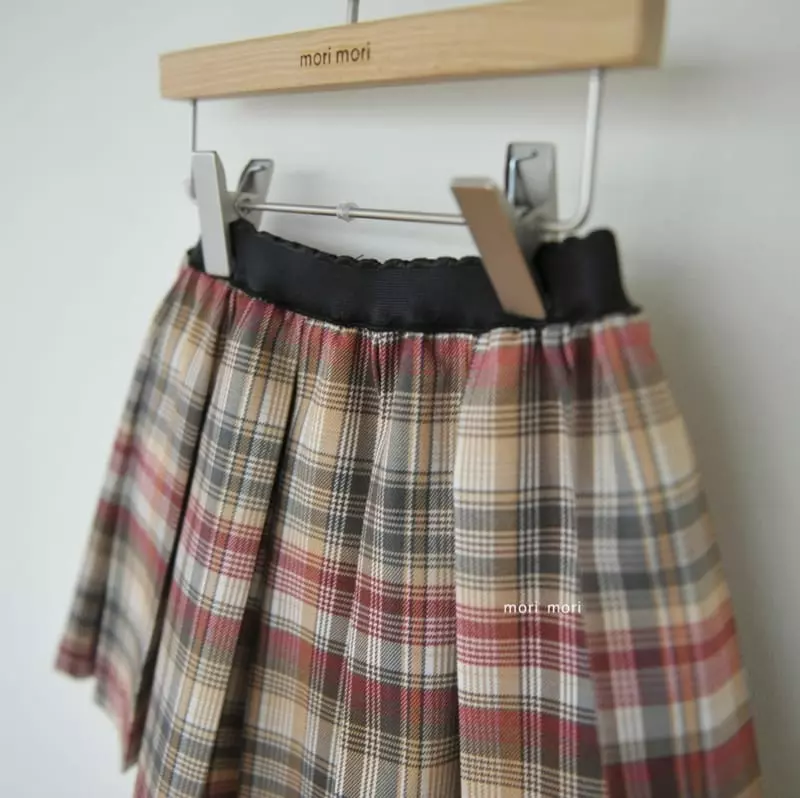Mori Mori - Korean Children Fashion - #magicofchildhood - Check Wrinkle Skirt Pants - 7