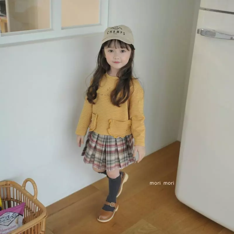 Mori Mori - Korean Children Fashion - #prettylittlegirls - Check Wrinkle Skirt Pants - 9