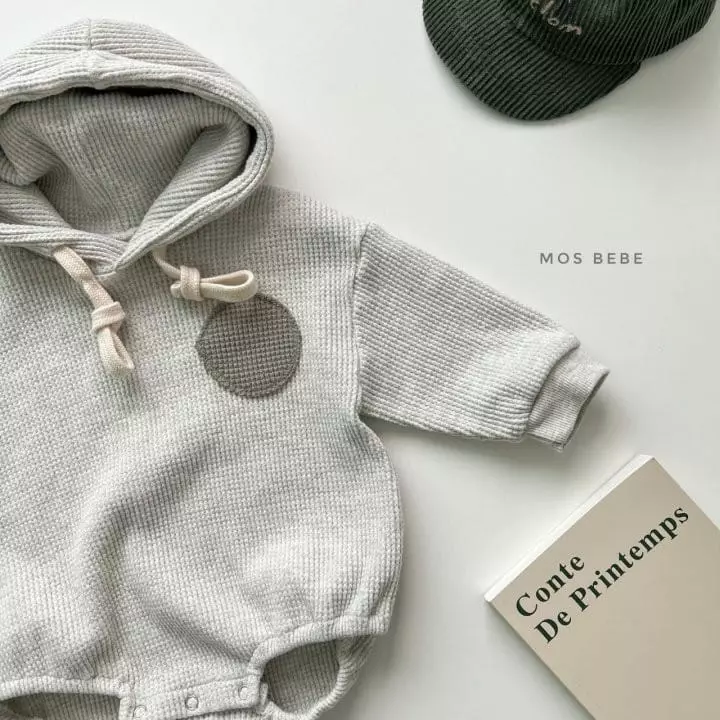 Mos Bebe - Korean Baby Fashion - #smilingbaby - Croiffle Hoody Bodysuit - 4