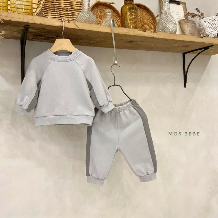 Mos Bebe - Korean Baby Fashion - #babyboutique - Color Line Top Bottom Set Bebe - 6