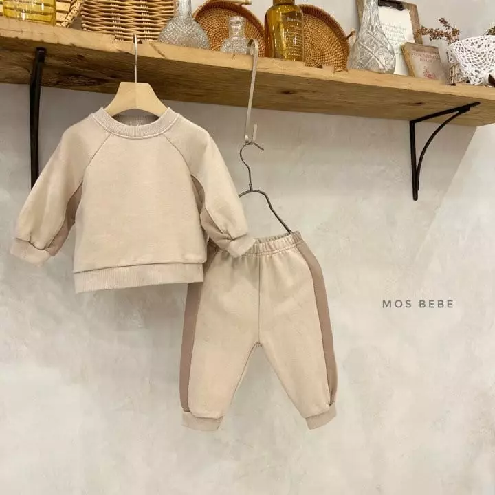 Mos Bebe - Korean Baby Fashion - #babyboutique - Color Line Top Bottom Set Bebe - 7