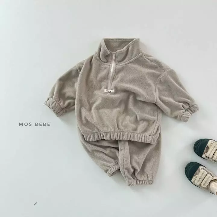 Mos Bebe - Korean Baby Fashion - #babyboutique - Anorak Terry Top Bottom Set Bebe - 3