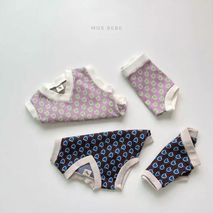 Mos Bebe - Korean Baby Fashion - #babyboutique - Heart Breaker Top Bottom Set - 4