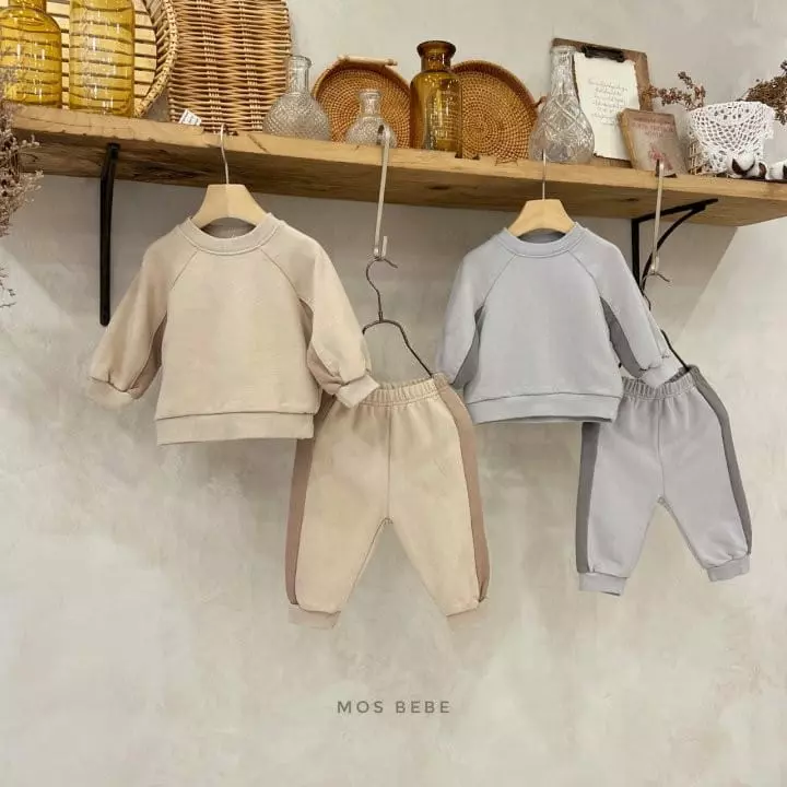 Mos Bebe - Korean Baby Fashion - #babyboutiqueclothing - Color Line Top Bottom Set Bebe - 8