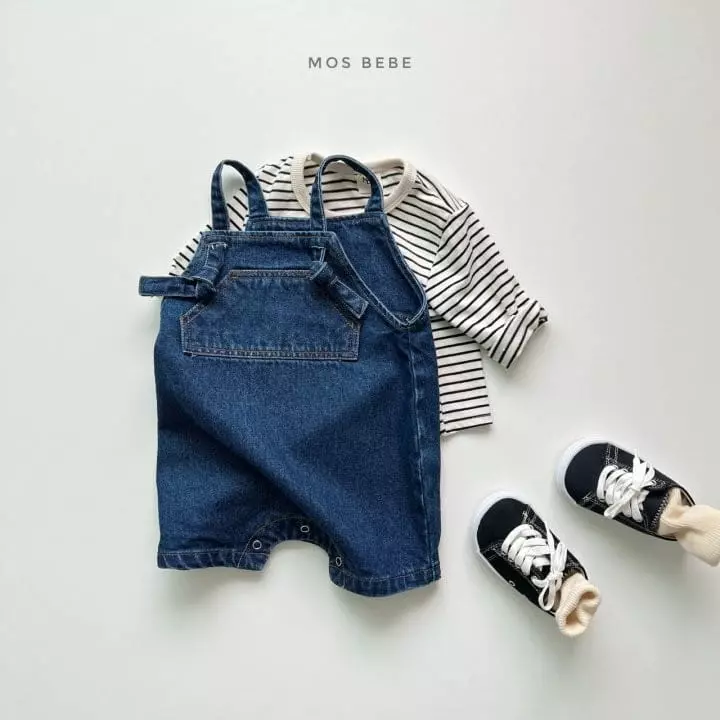 Mos Bebe - Korean Baby Fashion - #babyfever - Lucky Denim Bodysuit - 6