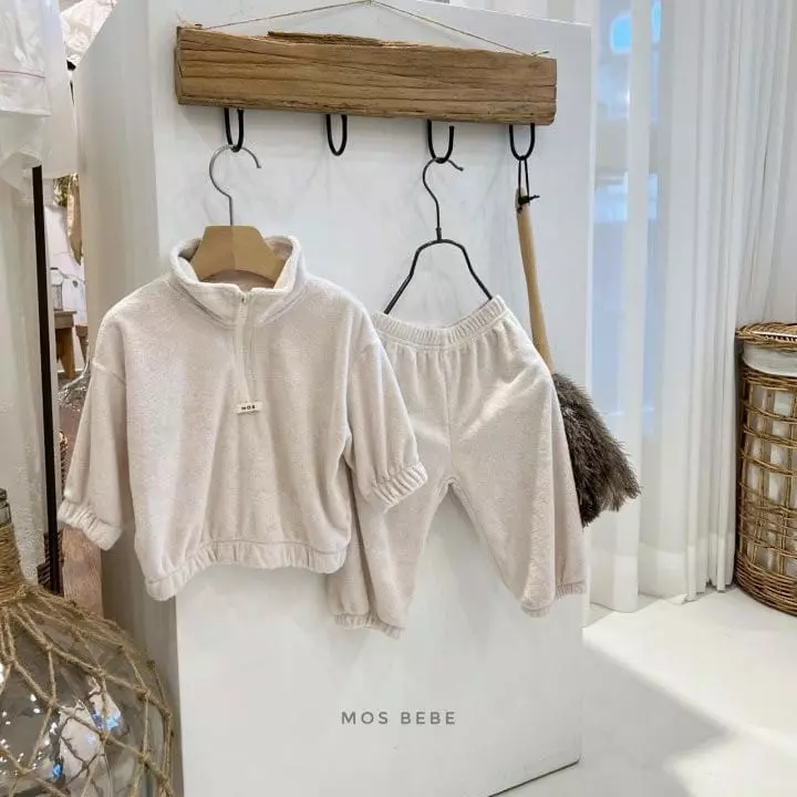 Mos Bebe - Korean Baby Fashion - #babyfever - Anorak Terry Top Bottom Set Bebe - 8